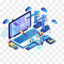 矢量2.5D立體網(wǎng)絡(luò)科技主題插畫(huà)